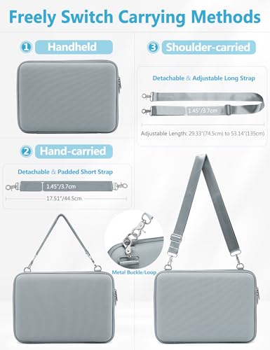 HYZUO 13.3-14 Inch Hard Shell Case Laptop Sleeve Bag, Ash Blue | for MacBook Pro 14 M5-M1 Pro/Max A3426 A3427 2026-2021, MacBook Air/Pro 13 M5-M1 A3449, MacBook Neo 13,Surface Laptop 13-13.8 - color: Ash Blue, size: 13.3-14 Inch