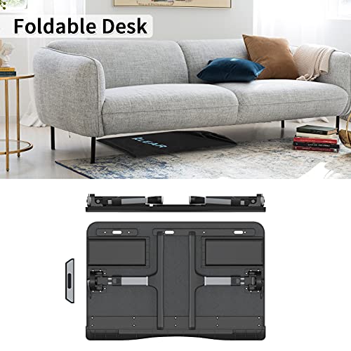 Laptop Desk for Bed, Lap Desks Trays with Double Storage Drawers, Adjustable Premium Leather Laptop Stand with Extra Drawstring Bag, Foldable Lap Table for Eating, Working, Writing and Drawing | Adjustable PVC Leather Surface Laptop Bed Stand for Working,