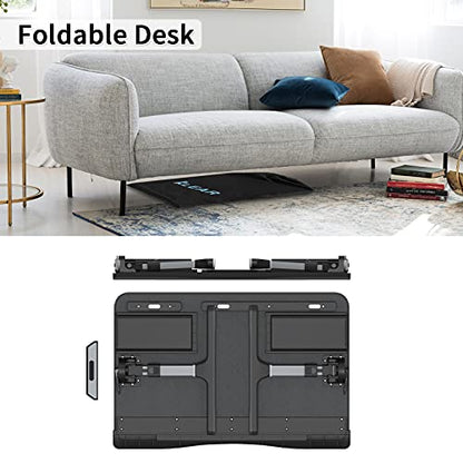 Laptop Desk for Bed, Lap Desks Trays with Double Storage Drawers, Adjustable Premium Leather Laptop Stand with Extra Drawstring Bag, Foldable Lap Table for Eating, Working, Writing and Drawing | Adjustable PVC Leather Surface Laptop Bed Stand for Working,