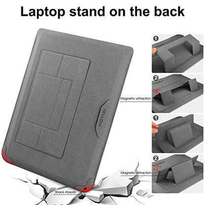 HoYiXi 15 16 Inch Laptop Sleeve Case Leather Bag for MacBook Pro 16 2021 & 2019/ASUS Vivobook 15/Huawei MateBook D15/HP 15.6" PC/MacBook Pro 15/Surface Laptop 3/Dell Inspiron 15/IdeaPad, Gray - color: Gray, size: 15-16 in