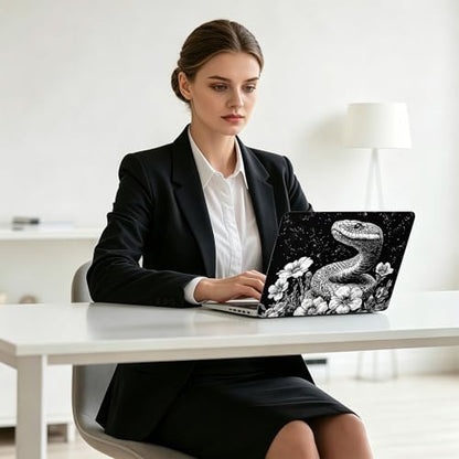 Universal Laptop Skin Decal, 3-Piece Vinyl Protector for 12 13 14 15.6" Notebook, Waterproof Anti-Scratch, Easy Trim & Bubble-Free Finish, Snake in Night Sky - color: Snake in Night Sky