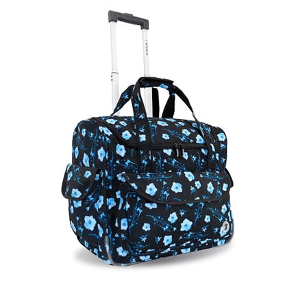 J World Donna Rolling Tote Bag on Wheels for Women. Roller Laptop Briefcase. Overnight Weekender Teachers Work, Night Bloom - color: Night Bloom