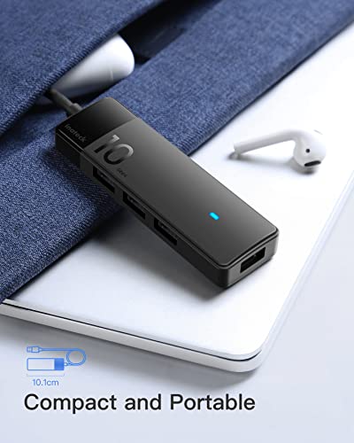 Inateck USB Hub with 4 USB A Ports, USB 3.2 Gen 2 Speed, 1.6 ft Cable, HB2025A - size: USB A TO 4A, style: With 1.6ft cable