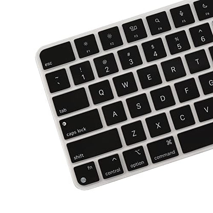 Keyboard Cover for Apple 2024/2023/2021 iMac All-in-One Desktop Keyboard, iMac 24 Inch with M4 /M3 /M1 Chip with Touch ID & Apple Magic Keyboard A2449 A2450 MK293LL/A MK2A3LL/A, US Layout -Black - color: Black