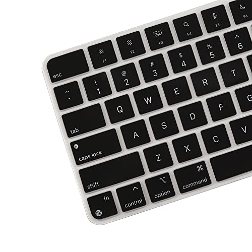 Keyboard Cover for Apple 2024/2023/2021 iMac All-in-One Desktop Keyboard, iMac 24 Inch with M4 /M3 /M1 Chip with Touch ID & Apple Magic Keyboard A2449 A2450 MK293LL/A MK2A3LL/A, US Layout -Black - color: Black