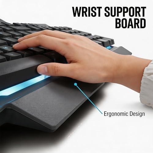 Gaming Keyboard and Mouse Combo, Wired RGB Backlit Mechanical Feel Keyboard with Phone Holder, Ergonomic Honeycomb Shell Gaming Mouse, Compatible with Windows PC, Laptop, Desktop (Black) - color: T750-Black