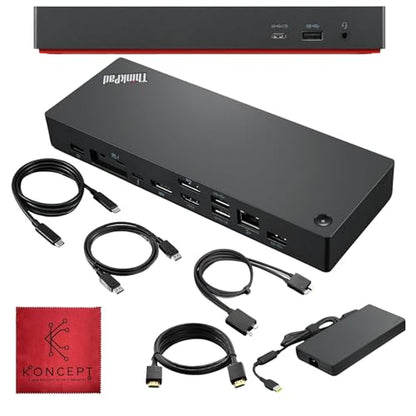 40B00300US Thinkpad Docking Station USB C - Supports 4K Display, Lenovo Thunderbolt 4 Dock with 300W, HDMI, DP & Thunderbolt Cables