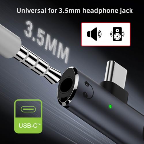 CY Audio Adapter USB-C Type-C to 3.5mm Audio DAC AUX Music 16bit 48kHz & 100W PD Power Adapter for Laptop Tablet Phone - style: USB-C to DAC 3.5mm 48kHz & PD