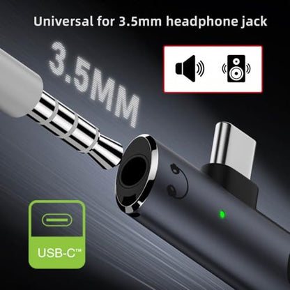 CY Audio Adapter USB-C Type-C to 3.5mm Audio DAC AUX Music 16bit 48kHz & 100W PD Power Adapter for Laptop Tablet Phone - style: USB-C to DAC 3.5mm 48kHz & PD