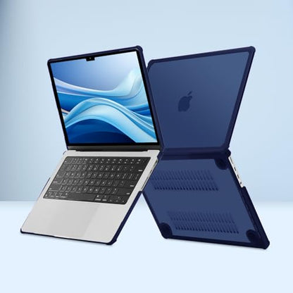 MOSISO Compatible with MacBook Pro 14 inch Case M5 M4 M3 M2 M1 2026-2021 | 3 in 1 Kit Anti-Crack Hard Shell with TPU Bumper, A3427 A3426 A3434 A3112 A3185 A3401 A2918 A2992 A2779 A2442, Navy Blue - color: Navy Blue