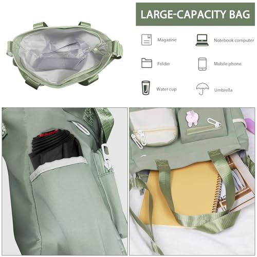 Women's Messenger Bag - Professional Crossbody Work Satchel Stylish Office Purse for Business Travel & Commuting - color: Green