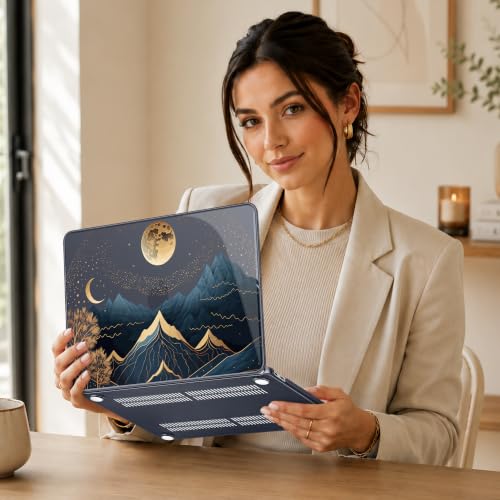 May Chen Compatible with MacBook Neo 13 inch Case 2026 Model A3404, Plastic Hard Shell,Keyboard Cover,Screen Protector,Dust Plug, for MacBook Neo 13" with A18 Pro Chip, Starry Mountain - color: Starry Mountain