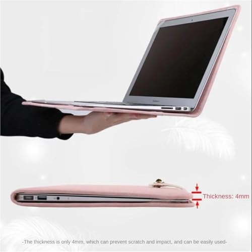 PU Laptop Sleeve Pink with Handle Protective Case Laptop Bag - color: 14 Inch
