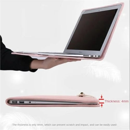 PU Laptop Sleeve Pink with Handle Protective Case Laptop Bag - color: 13 Inch
