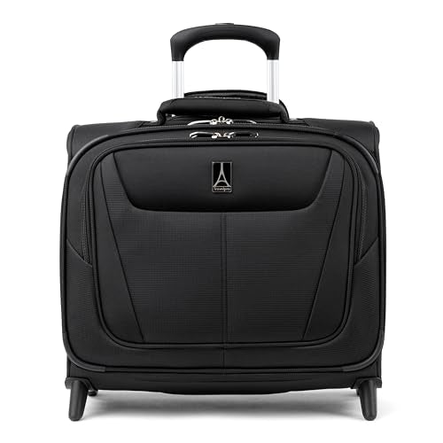 Travelpro Maxlite 5 Softside Rolling Underseat Tote, Black, 14-Inch | Lightweight Carry-On 2-Wheel Upright Luggage, Personal Item Size, Designed for Both Men & Women