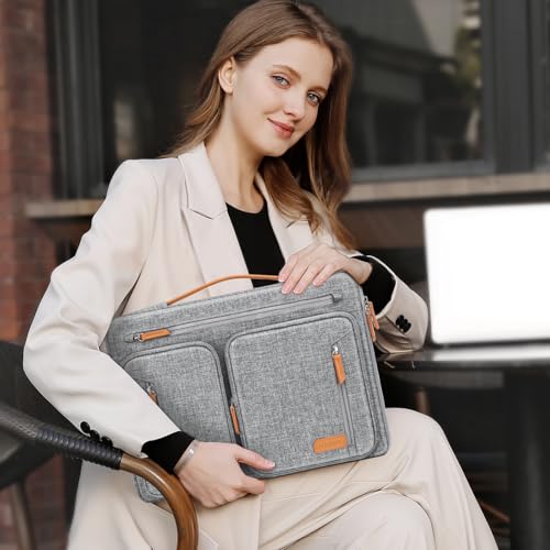 MOSISO 360 Protective Laptop Case 13.3 inch, 13-13.3 inch Laptop Sleeve | Compatible with MacBook Air/Pro 13/14, HP Dell Acer, Side Open Carrying Computer Bag with 5 Accessory Pockets&Belt, Gray - color: Gray, size: 13.3 inch