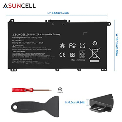 HT03XL L11119-855 Laptop Battery for HP Pavilion 14-CE 14-CF 14-DF 15-CS 15-DA 15-DB 15-DW 17-by 17-CA Series 15-CS0053CL 15-DW0033NR 15-DA0014DX L11421-542 L11421-2C2 HSTNN-UB7J HSTNN-DB8R HT03041XL - size: HT03XL 8.94 * 4.96 * 0.71 in