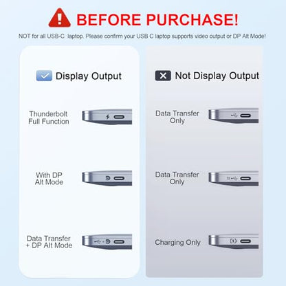 USB C to Dual HDMI Adapter, 4K@60Hz HDMI Splitter for Dual Monitors with USB 3.0, 100W PD Charging, HDMI Splitter Extended Display for MacBook Air/Pro, Dell XPS, HP, Surface, Chromebook - color: Grey 03-USB C Hub