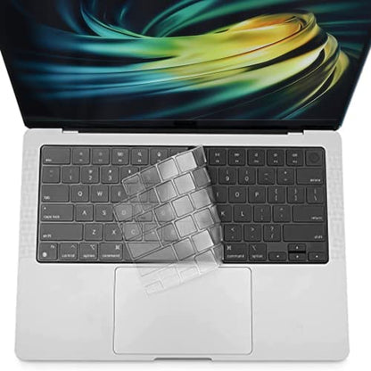 Keyboard Cover Ultra Thin for MacBook Air 13.6 inch M2 A2681 2022 & MacBook Pro 14/16 inch M1 Pro/Max A2442/A2485 2021, Waterproof TPU Protective Skin, Transparent
