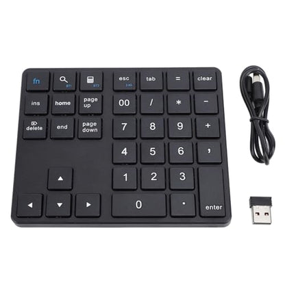 Gugxiom Bluetooth Number Pad, 2.4G Numeric Keypad Numpad, 35 Keys, Rechargeable Financial Accounting Numeric Pad for Laptop Desktop PC (Black)