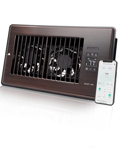 Howeall Super Quiet Register Booster Fan for 6" x 10" Register Holes, Smart Register Vent with Dual Intelligent Thermostat and WIFI App Control, Heating Cooling AC Vent Fan (ORB) - color: Oil Rubbed Bronze, size: 6" x 10"