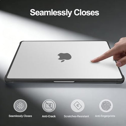 MOSISO Compatible with MacBook Air 13 inch Case M5 2026 M4 M3 M2 2025-2022 | A3449 A3240 A3113 A2681,Seamlessly Closes Reinforced Crack-Resistant Hard Shell for MacBook Air 13.6 inch Case, Black - color: Black