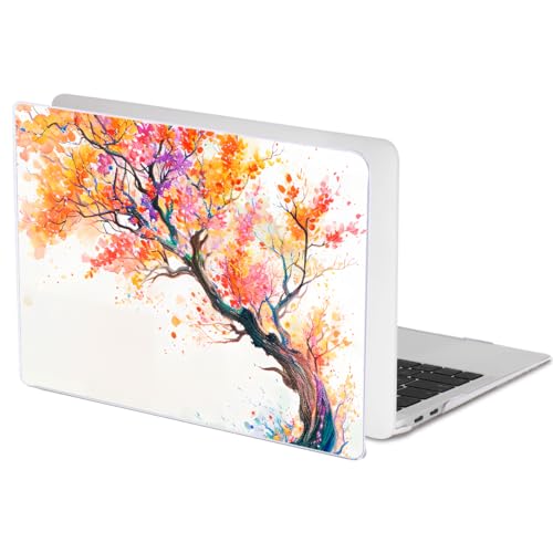 Compatible with MacBook Air 13 inch Case M1 A2337 A2179 A1932 2021 2020 2019 2018 Release with Retina Display & Touch ID, Crystal Pattern Plastic Hard Shell Case Cover, Phoenix Tree Flowers - color: Phoenix Tree Flowers