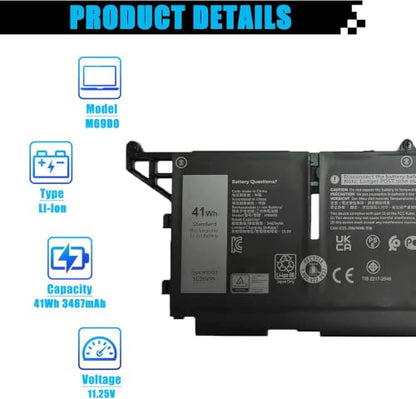 41Wh M69D0 Laptop Battery Replacement for Dell Latitude 5430 5530 Precision 3570 P104F P104F005 P137G P137G004 Series 07KRV O7KRV 0H4PVC H4PVC 08WRCR 8WRCR 0Y86WG Y86WG 078FWY 11.25V 3467mAh - size: 9.17*3.73*0.23 inch M69D0
