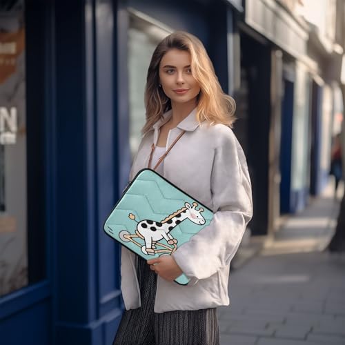 Sweet Giraffe Bike Padded Laptop Sleeve Case 13 Inch Soft Quilted Laptop Bag Waterproof Computer Sleeves - color: Sweet Giraffe Bike, size: Medium