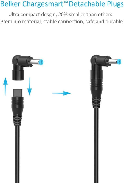 Belker 65w 45w Universal Laptop Charger with 15 Tips | AC Adapter for Dell Hp Asus Lenovo IBM Acer Toshiba Samsung Sony Compaq Fujitsu LG JBL Notebook Power Supply Cord - size: 65W