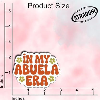 (3Pcs) in My Abuela Era Sticker Funny Mom Stickers Waterproof Vinyl Decals for Books Laptops Phones Tumblers Water Bottles Gifts for Mom Grandma Auntie 2.3"x3" - color: In My Abuela Era