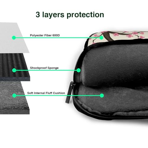 Laptop Bag Case Pink Cherry Blossom Flowers Computer Messenger Shoulder Bag Laptop Sleeve Briefcase - size: 13 inch