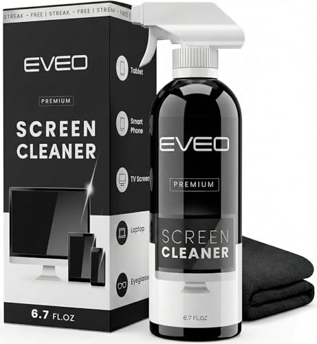 EVEO Screen Cleaner Spray - Large Screen Cleaner Bottle - TV Screen Cleaner, Computer Screen Cleaner, for Laptop, Phone, Ipad - Computer Cleaning kit Electronic Cleaner (1 Pack) - size: 1 Pack