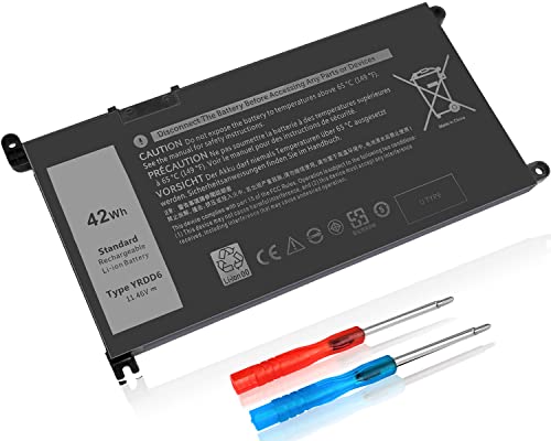 42Wh YRDD6 Battery for Dell Inspiron 5591 5491 5481 5482 5485 7586 2-in-1 15 3501 3582 3583 3584 3593 5584 5585 5590 5593 5594 5598 14 3493 5493 5480 3793 Vostro 3491 5581 5490 5590 1VX1H VM732 - size: 6.85 x 3.5 x 0.25 inches YRDD6 BATTERY