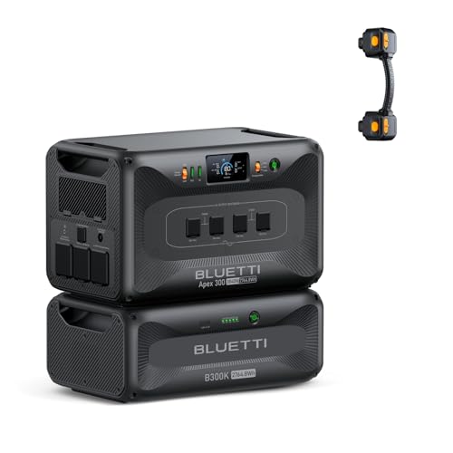 BLUETTI Apex 300 Portable Power Station & B300K Expansion Battery 5529.6Wh | Solar Generator LFP with 6 3840W AC Outlets 7680W Surge, Simultaneous 120V/240V Dual Voltage for Camping, Off-Grid Living - style: BLUETTI Apex 300+B300K