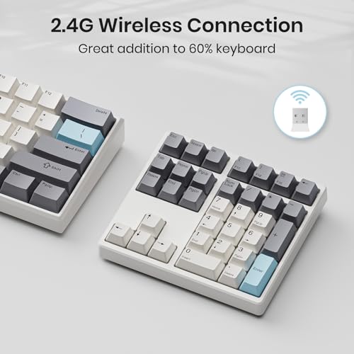 Kisnt Wireless Mechanical Numpad, Full-Function for Heavy Excel Financial | 34 Keys Hot Swappable, 2.4GHz Rechargeable, Laptop Macbook PC Desktop Compatible (Red Switches)