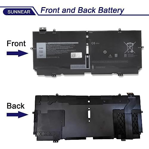 52TWH Battery Replacement for Dell XPS 13 7390 2-in-1 Series Notebook | 4Cell 7.6V 6375mAh 51Wh; Compatible with Dell P103G P103G001 P103G002; MM6M8 0MM6M8 XX3T7 0XX3T7 - size: 11.42*5.47*1.1 inches 52TWH