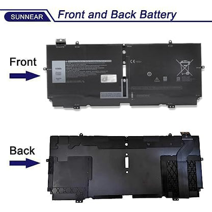 52TWH Battery Replacement for Dell XPS 13 7390 2-in-1 Series Notebook | 4Cell 7.6V 6375mAh 51Wh; Compatible with Dell P103G P103G001 P103G002; MM6M8 0MM6M8 XX3T7 0XX3T7 - size: 11.42*5.47*1.1 inches 52TWH
