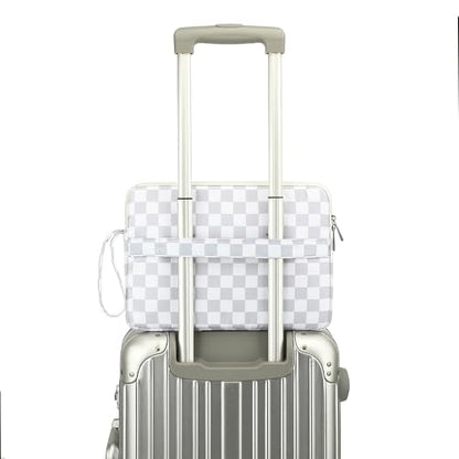 Canvaslife 13.3-Inch Laptop Case, Shockproof, Waterproof and Protective Travel Sleeve Compatible with MacBook Air, MacBook Pro, HP, Lenovo, Dell Inspiron 13-13.3-Inch Laptops (Grey Checker) - color: Grey Checker, size: 13 inch/13.3 inch