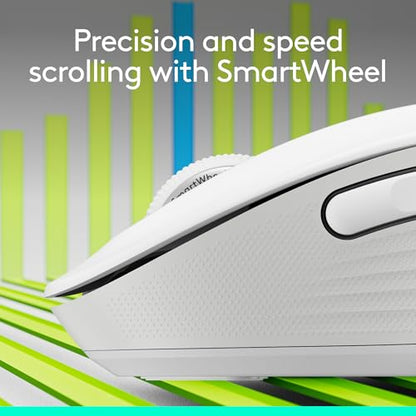 Logitech Signature M650 Wireless Mouse Small to Medium Sized - Off White | 2-year battery, silent clicks, customizable side buttons, compatible with PC, Mac, and Chromebook - color: Off White
