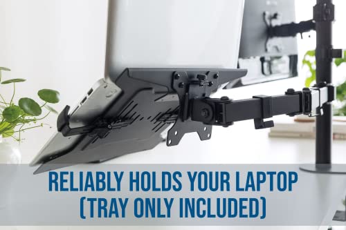 MANHATTAN Laptop Vesa Mount Tray - Heavy Duty and Fully Adjustable Laptop Holder Attachment - Fits Notebook with Width up to 17 in, Lifetime Mfg Warranty, Monitor Mount/Stand Sold Separately – 461498