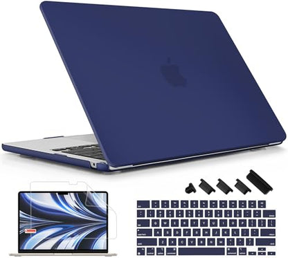 Case for MacBook Air 15 Inch 2026-2023 Release M5 A3448 M4 A3241 M3 A3114 M2 A2941, Hard Shell with Screen Protector & Keyboard Cover, Compatible with Touch ID, Matte Navy Blue - color: Matte Navy Blue