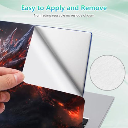 Laptop Skin Sticker Decal 12"-15.6" Universal Laptop/Notebook/Netbook Vinyl - Waterproof Scratch Resistant,Fits HP Dell Lenovo MacBook,2 Free Wrist Pads,Easy Apply & Remove,Fire Dragon Roar - color: Fire Dragon Roar