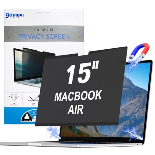 Magnetic Privacy Screen for MacBook Air 15 Inch 2023-2026 M2 M3 M4 M5 | Removable Laptop Privacy Screen Mac Air 15.3 Inch Anti Blue Light Glare Screen Filter Shield A2941 A3114 A3241 A3448 - size: MacBook Air 15 inch