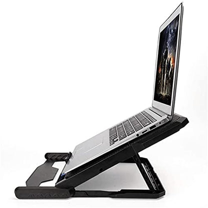Laptop Cooling Pad for 12"-17" Notebook with Adjustable Fan Speed Adjustable Mount Stand, Dual USB Ports 6 Silent Fans Cooler Pad Very Silent