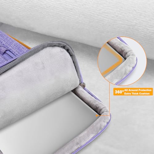 MOSISO 9-11 inch Tablet Sleeve Case for iPad A16 2025, iPad Air 11 inch M3 M2, iPad Pro 11 M4, iPad 10/9/8/7th, Galaxy Tab A9+/S9/S8/Plus 11, Side Open Carrying Bag with 4 Zipper Pockets, Purple - color: Purple, size: 11 inch