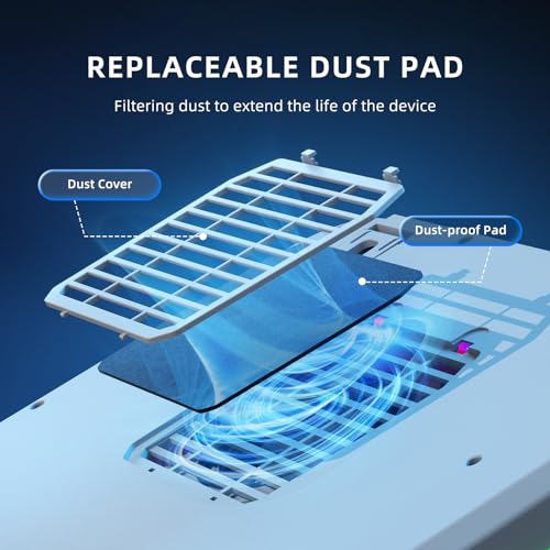RGB Laptop Cooling Pad with LED Touch Screen, 3500 RPM Turbofan Notebook Cooler for 12-21 Inch Gaming Laptops, 3-Port USB Hub, Adjustable Stand to Prevent Overheating & Boost Performance