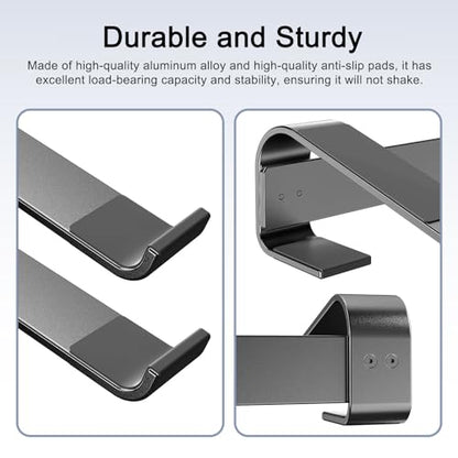 MOKURU Laptop Riser for Desk - Aluminum Ergonomic Computer Stand for Laptop Cooling - Compatible with MacBook Pro/Air, Dell, HP, Lenovo, 10-17.3'', Black - color: Black