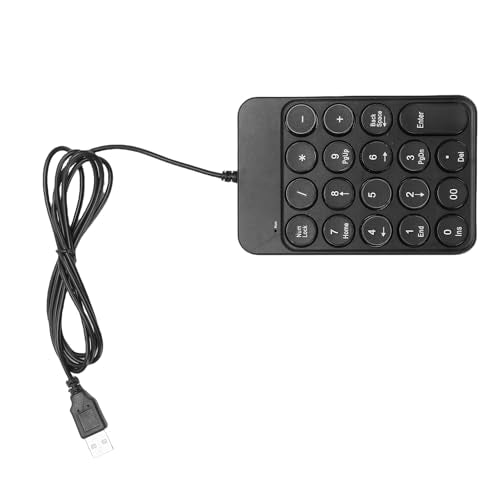 FILFEEL USB Wired Number Pad 19 Key Ergonomic Numeric Keypad with Round Keycaps for Laptop – Portable Desktop Calculator Keyboard for Accounting Finance Spreadsheets