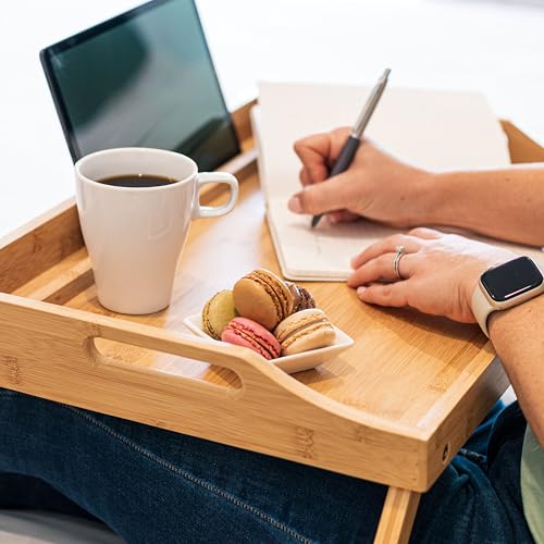 ROSSIE HOME Large Wood Bed Tray – Natural Bamboo, Fits 15.6” Laptops - color: Natural Bamboo, size: Large
